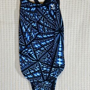 TYR Blue and Black Geometric Swimsuit